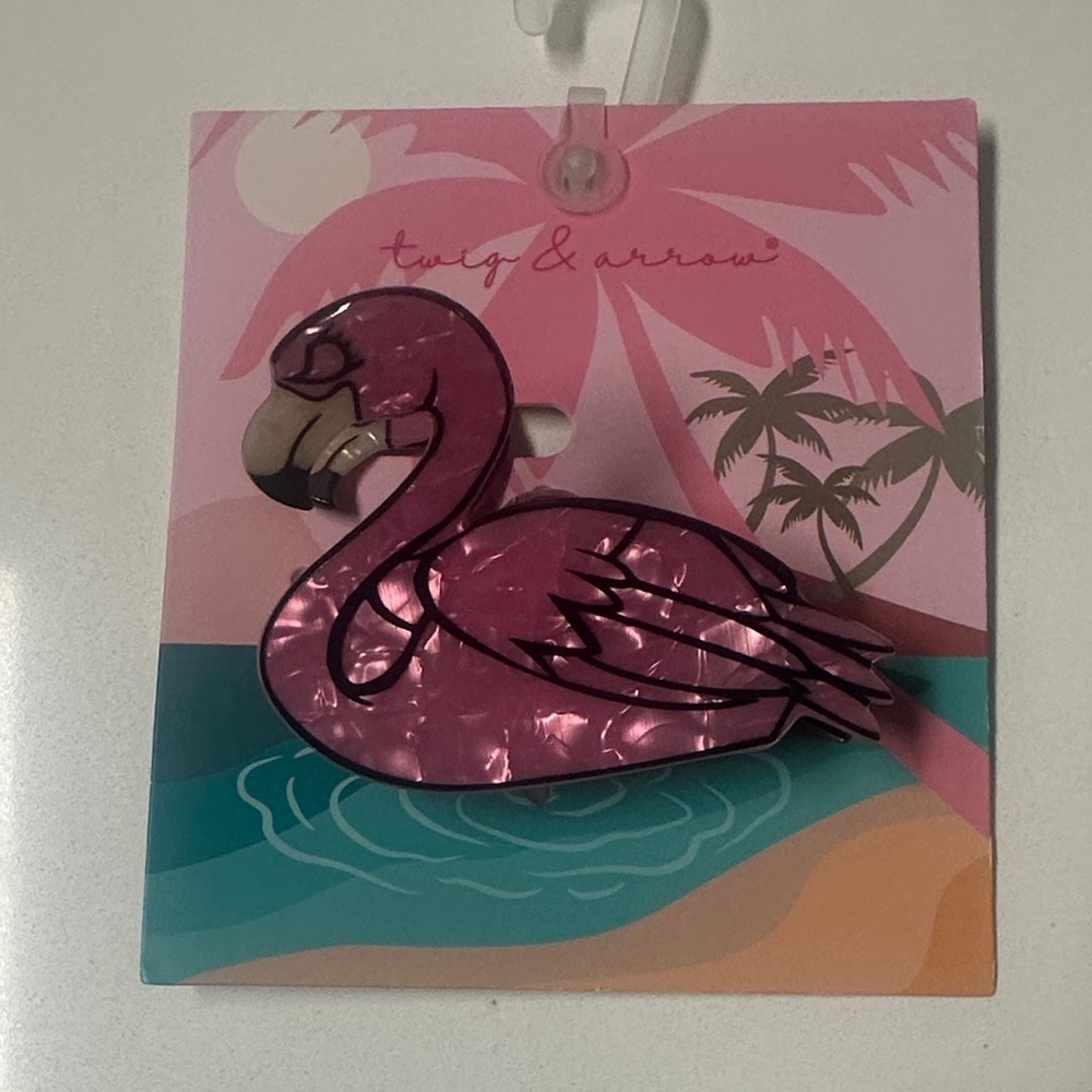 Pink Flamingo hair clips